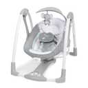Ingenuity ConvertMe 2-in-1 Compact Portable Automatic Baby Swing & Infant Seat, Battery-Saving Vibrations, Nature Sounds, 0-9 Months 6-20 lbs (Swell)