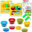 Sesame Street Arts and Crafts Kit for Kids - Bundle with Moldable Dough Tubs, Character Molds, Extruder, Stickers, More | Sesame Street Sensory Play for Boys, Girls