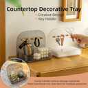 Jewelry Dish Tray,Bathroom Countertop Vanity Tray,Perfume Organizer,Key Holder Bowl, Entryway Decorative Tray, Girls Room Organizer for Claw Clip, Bracelet,Ring,Hair Ties,Makeup-Grey (Gray)