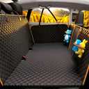Back Seat Extender for Dogs - Large Space, Heavy-Duty Dog Car Seat Cover for Back Seat with Hard Bottom Holds 420lbs, Waterproof 600D Upgraded Material Dog Hammock for Car,Easy to Use and Clean
