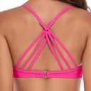 Colloyes Women's Push Up Bikini Top Twist Front Underwire Molded Soft Pads Vintage Bikini Swimsuits Tops, Pink, M