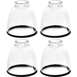 Clear Glass Bell Shade with Black Trim 1.65" Fitter Opening Replacement for Chandeliers, Wall Sconces, Vanity & Ceiling Lights Classic Home Lighting Decor, 4 Pack
