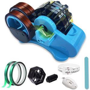 MECOLOUR Multi-Roll Heat Tape Dispenser 6 pcs Sublimation 1" + 3" Core Double Reel Cores Sublimation for Heat Transfer Tape, Semi-Automatic Tape Dispenser with Compartment Slots Set -Blue