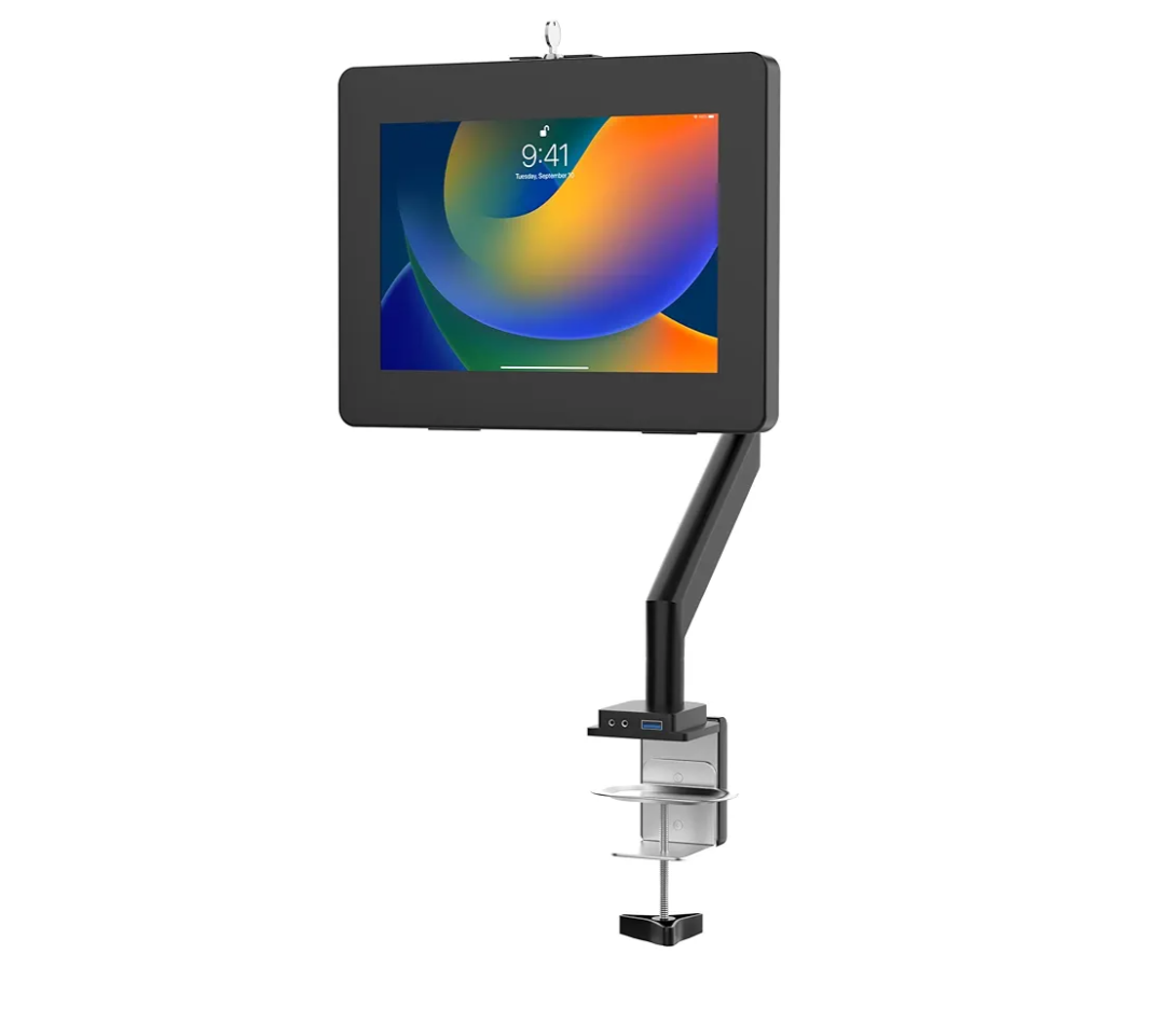 CTA Locking Tablet Mount with USB Hub & Enclosure for iPad 11 (A16) - Pro 11-inch M4 - Air 11-inch M3- iPad 10th Gen - Galaxy Tab & More Tablets - (PAD-LTMUH2E)