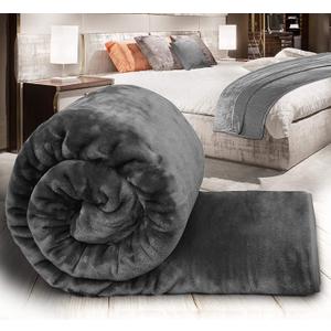 Blunique Heated Blanket Electric Blanket Queen - Fast Heating Blanket Throw Dual Control Double Sided Sherpa with 6 Heating Levels & 1-10 Hours Auto Off, Mashine Washable, 84 x 90 Inches, Grey