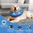 SCENEREAL Dog Cone Alternative After Surgery Donut Collar, Soft Pet Recovery Pillow Collar for Medium Large Dogs, Inflatable Adjustable Neck Collars to Prevent Licking, Bone and Paw Print E-Collars, Size: L(Neck 16"-18")