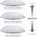 BPC Premium Rayon Derived from Bamboo Firm Pillows Queen Size Set of 2 - Hypoallergenic Shredded Memory Foam Pillows with Removable Cover Bed Pillows for Side Stomach and Back Sleepers, CertiPUR-US