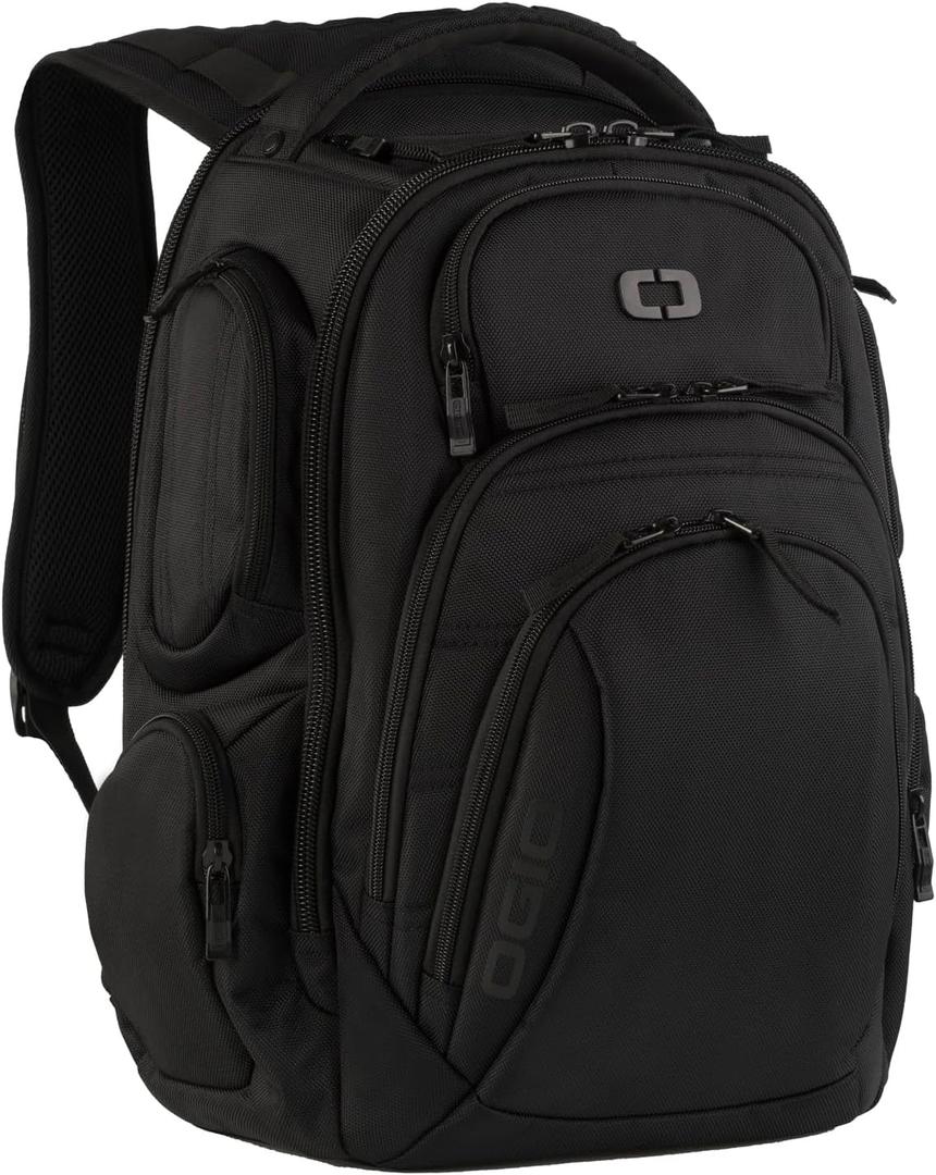 OGIO 5918037OG Black Rev Backpack, 1 Pack, One Size, 
Deluxe organization panel with zippered stash pocket
Dimensions: 18.25"H x 15"W x 10.5D