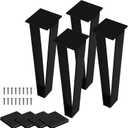 NXN-HOME 12 inch Metal Bench Legs Triangle-Shape Furniture Legs, Solid Steel Table Legs Metal Couch Legs Metal Legs for Sofa Couch Dresser Coffee Table (Set of 4)