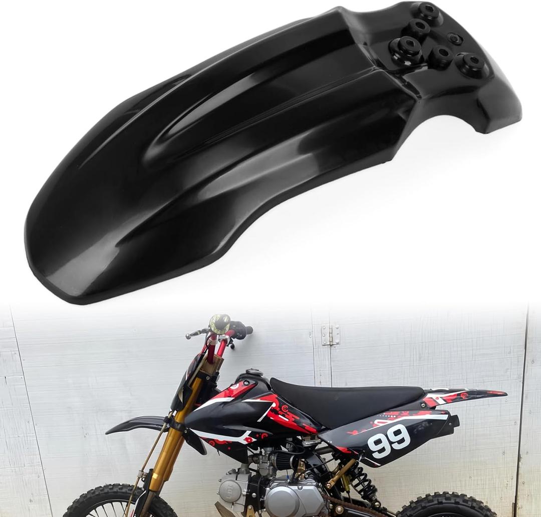 Motorcycle Front Wheel Mudguard, PSLER Dirt Bike Plastics Mud Guard, Crf50 Body Mudguard Kit for CRF50 Style 125CC Pit PRO Trail Dirt Bike, Black