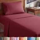 Twin XL Size 3 Piece Sheet Set - Comfy Breathable & Cooling Sheets - Hotel Luxury Bed Sheets for Women & Men - Deep Pockets, Easy-Fit, Soft and Wrinkle Free Sheets - Burgundy Oeko-Tex Bed Sheet Set