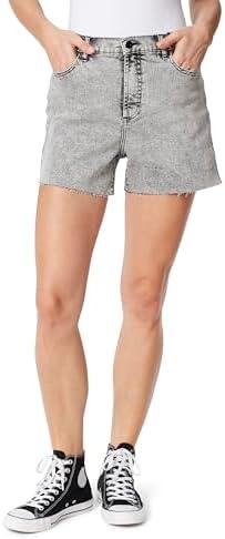 FRAYED Jeans Women's Super High Rise Front Zip Denim Short Standard, Size 28