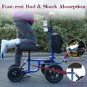 All Terrain Knee Scooter for Adults, Foldable Rolling Knee Scooter with DIY Stickers & Shock Absorber, Steerable Knee Walker for Broken Foot, Ankle Injuries & Surgery, Better Crutch Alternative  Dark Blue