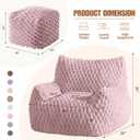 Bean Bag Chair with Ottoman - Modern Comfy Beanbag Sofa with Footrest, Soft Faux Fur Lounger Chair for Adults Teens, Cozy Memory Foam Filled Gaming Reading Chairs for Bedroom, Living Room (Dusty Pink), Large