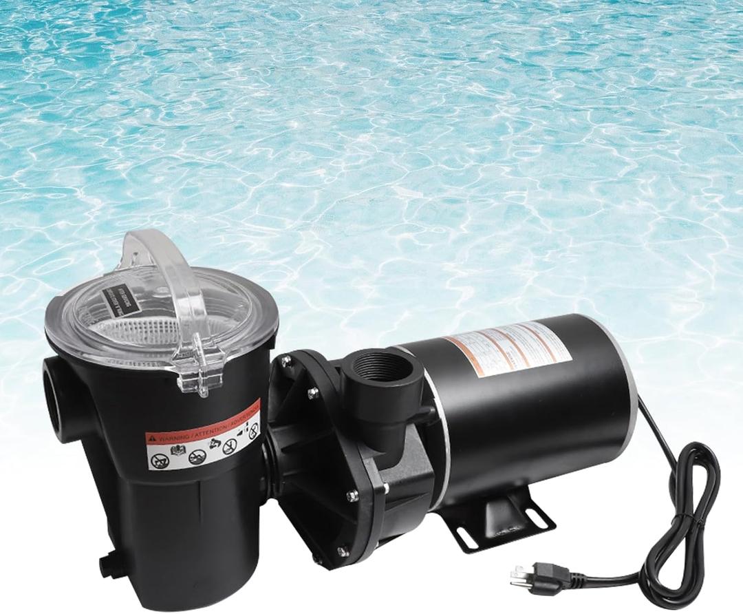 W3SP1580X15 Pool Pump 1.5 HP Replacement for Hayward PowerFlo LX Series 1.5 Horsepower Pool Pumps Single Speed Above Ground Pool Pump Square Flange 48Y Frame 115 Volts 11.2 Amps 3450RPM