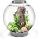 BiOrb Classic 60L Acrylic 16-Gallon Aquarium with White LED Lights Modern Tank for Tabletop Display, Silver