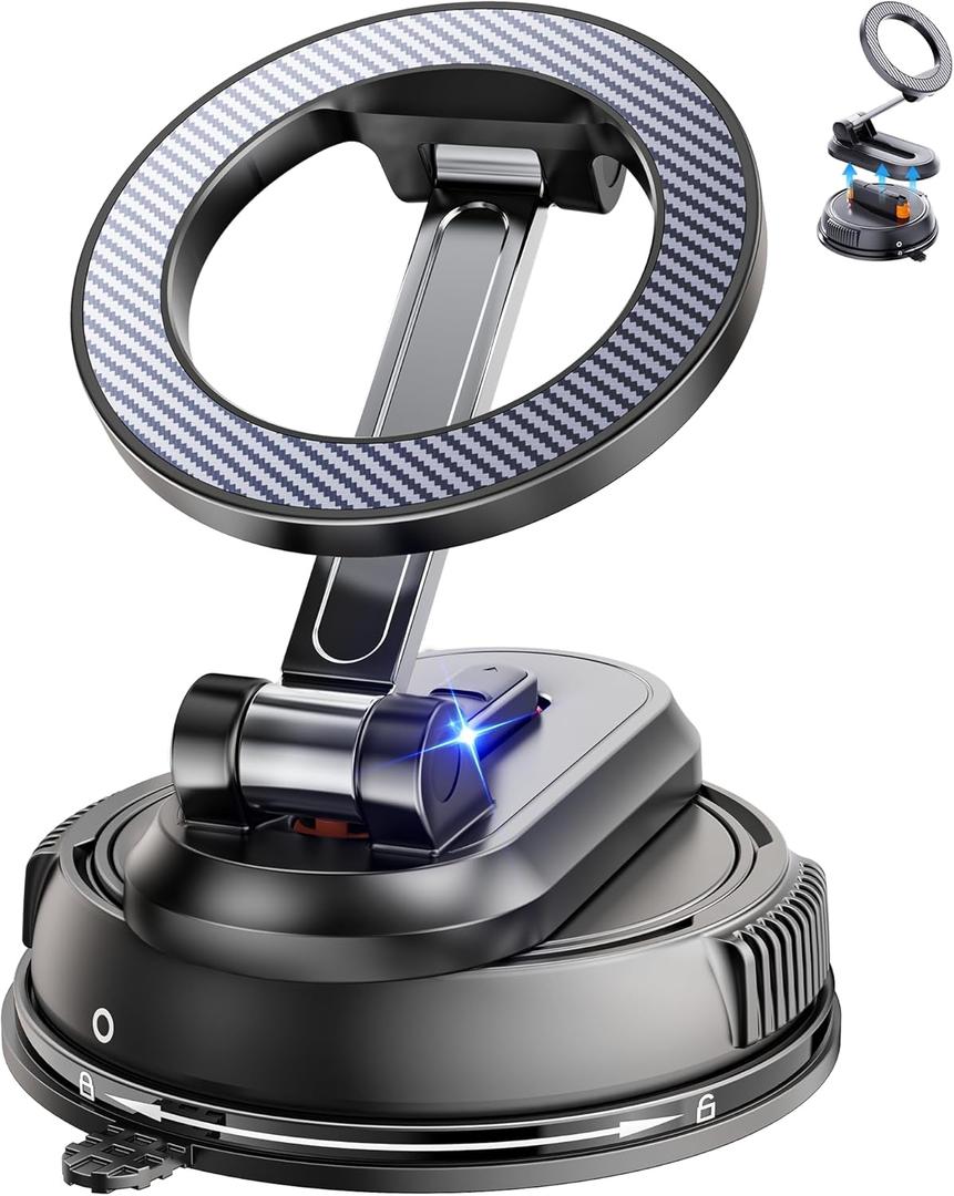 2-IN-1 Car Phone Holder for Magsafe28 Strong MagnetsMagnetic Phone Holder for Car Phone Mount360Phone Holders for Your Car Accessories for Women Men for iPhone 17 Pro Max 16 15 14 13 12 Air Plus (Black)