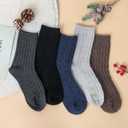 Loritta Wool Socks for Women, Winter Warm Stocking Stuffers Gifts for Women Cabin Crew Hiking Boot Socks (Large, C3-blue/Black/Brown/Dark Grey/Light Grey)