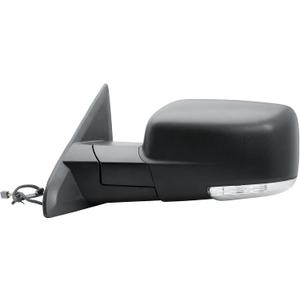 Driver Left Side Door Mirror Electric Heated Glass Power Folding Textured Back Cover with Turn Signal Light Puddle Light and Temperature Sensor for Ram 1500 2500 3500 2009-2019, 1500 Classic 2019-2024, Standard