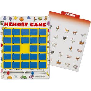 Melissa & Doug Flip to Win Travel Memory Game - Wooden Game Board, 7 Double-Sided Cards Road Trip Essentials for Kids, Hangman Game for Kids, Memory Game for Toddlers and Kids 5+