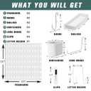 Pegboard Combination Kit for Wall Organizer, Wall Mounted Peg Board Kits for Kitchen, Bedroom, Office, &Bathroom, 4 Pieces White Pegboards and 14 Accessories, 22" x 22"