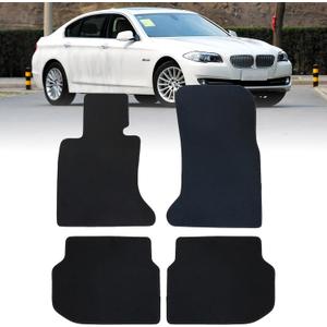 GXARTS 4 PCS Both Front & Rear Floor Mats Carpet Black Velour Compatible with BMW F10 5-Series 2011 2012 2013 2014 2015 2016 Anti- Slip