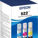 EPSON 522 EcoTank Ink Ultra-high Capacity Bottle Color Combo Pack (T522520-S) Works with EcoTank ET-2720, ET-2800, ET-2803, ET-2840, ET-4700, ET-4800, ET-4810