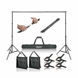 EMART Photo Video Studio 10Ft Adjustable Background Stand Backdrop Support System Kit with Carry Bag
