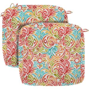 FUNHOME Patio Cushion Covers 22 x 20 x 4 Inch, No Insert! 2 Pack Water Repellent Outdoor Chair Seat Cushion Slip Covers with Zipper and Tie, Replacement Cover Only(Corinthian Dapple)