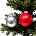 12 Pcs 10" PVC Inflatable Christmas Ornaments - Indoor/Outdoor Holiday Yard Decor Balls, Blow-Up Xmas Tree Decor for Front Decorations, Lawn & New Year Festive Decoration
