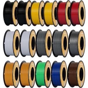 Kingroon High Speed PETG Bundle 3D Printer Filament 1.75mm, Rapid Filament for 30-600mm/s Hyper Printing Filament, Dimensional Accuracy +/- 0.03 mm, 16 kg Plastic Spool (35.2lbsMixed Colors