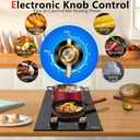 2 Burner Electric Cooktop - 12 Inch Electric Stove Top 3000W, 220V Built-in Ceramic Cook Top with Retro Knob, 9 Power Heating Level, 220-240V Hard Wired