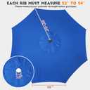 Blissun 9ft Patio Umbrella Replacement Canopy, Market Outdoor Table Umbrella Top for 8 Ribs (Royal Blue)