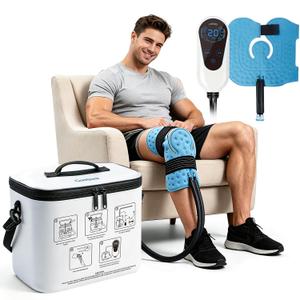 Comfpack Cold Therapy Machine, Portable Ice Machine for Knee After Surgery with Programmable Timer and Quiet Pump, Cold Water Circulation System for ACL Rotator Cuff, Shoulder and Hip Surgery Recovery