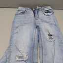 Blue Cuffed Ripped Denim Boyfriend Jeans
, Small