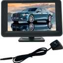 Blind Spot Camera with 5 BSD Monitor Kit, HD 1080P Monitor Side View Camera Kit, Door Tape Mounted Blind Spot Cam Black