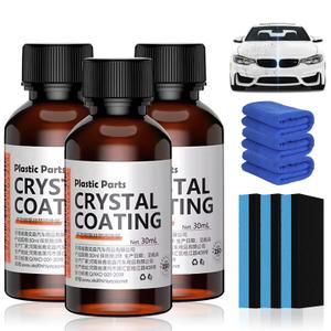 Plating Refurbishing Agent, Crystal Coating for Car Plastic Parts,Car Plastic Plating Refurbishing Agent,Nano Coating Agent,Cars Plastics Restorer for DIY, Automotive, 30ml(3pcs) (EXP 12/31/26)