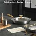 Titanium Frying Pans, Ø12in with Lid, Titanium Pans for Cooking