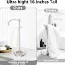 Nickel Bath Hand Towel Holder Stand,Stainless Steel 16 Inch Free Standing Towel Rack,Heavy Weight Towel Bar for Bathroom Vanity Countertop &Kitchen