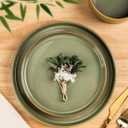 TheTerra Ceramic Dinnerware Sets for 6, 18 Pieces Porcelain Lightweight Plates and Bowls Sets, Scratch Resistant Dish Set, Oven & Microwave & Dishwasher Safe, Sage Umber