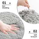 Disolla Toilet Mat 22x24 Grey - Non Slip Fluffy U-Shaped Contour Rug, Ultra-Soft Plush Toilet Floor Mat, Absorbent & Machine Washable