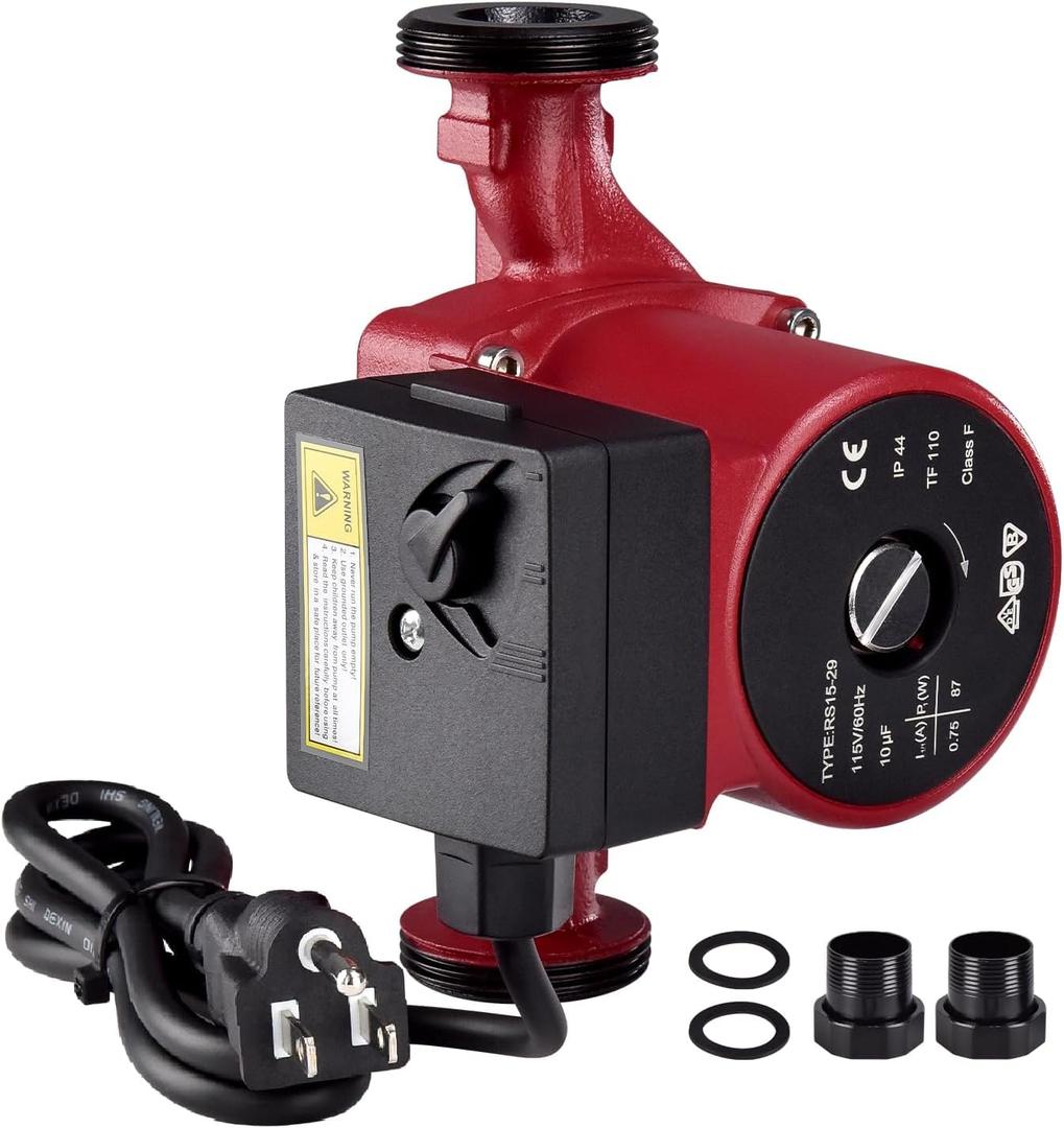 UP15-29SU, 59896775 Hot Water Circulator Pump 115V 1-1/2" to 1-1/4" Union Compatible with Grundfos Used for Radiant Heating, Hydronic Heating, Fan Coil Heating, Solar and Other System Types