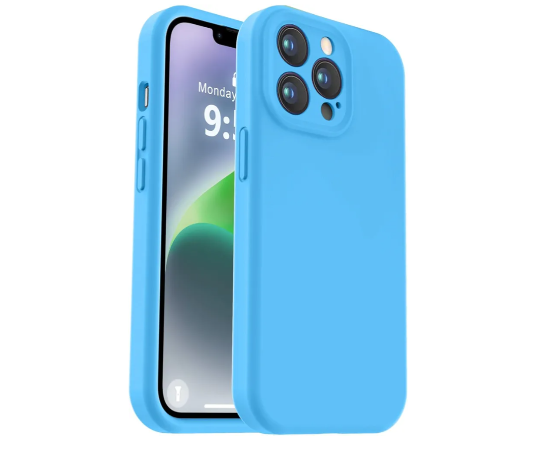 Vooii Compatible with iPhone 13 Pro Max Case, Liquid Silicone Upgrade [Camera Protection] [Soft Anti-Scratch Microfiber Lining] Shockproof Phone Case for iPhone 13 Pro Max 6.7 inch - Blue