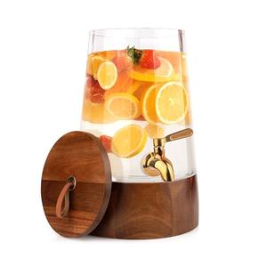 Amazon.com | FOODLE Glass Drink Dispenser with Spigot - Glass Beverage Dispenser with Stand - Perfect for Parties & Everyday Use - Pitcher for Water, Lemonade, Sangria, Punch & Juice - Leakproof Spout - 1 Gallon: Iced Beverage Dispensers