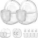 Two Full Sets Breast Pump Parts with 24mm Flange Compatible with Lansinoh Discreet Duo/NCVI/Nuliie/NICEGREEN Life/Zooawa S32 Breast Pump Replacement Parts,S32 Pump Parts,Extra Duckbill Valve&Diaphragm (2set-24mm Overall)