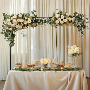 Afahok Over The Table Rod Stand with ClampsAdjustable Height Metal Balloon Arch StandBlack Table Arch for Wedding Anniversary, Birthday Party Christmas Decoration