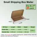 6x4x1'' Small Shipping Boxes 25 Pack, White Corrugated Cardboard Literature Mailers, Mailing Packaging Supplies for Small Business (W641-25)