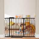 HOOEN 30" Tall Extra Wide Baby Gates for Doorways Stairs 48 to 53 Inch Long Large Pressure Mounted Dog Gates for The House Walk Through Gates Indoor Safety Child Gates for Kids or Pets
