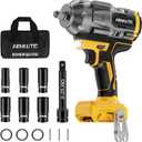 Cordless Impact Wrench for DeWALT 20V MAX Battery,1500Nm (1106 Ft-Lbs) 1/2" Brushless Impact Gun, LED Work Light, 3-Speed High Torque Power Tool for Tire Removal, Rusted Bolts (No Battery)