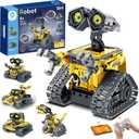 Sillbird Robot Building Kit with Remote Control for Boys Ages 8-14, STEM Coding Robotics Technic Toy Birthday Creative Gifts for Kids, Buildable 5in1 Models with 435 Pieces (Yellow)